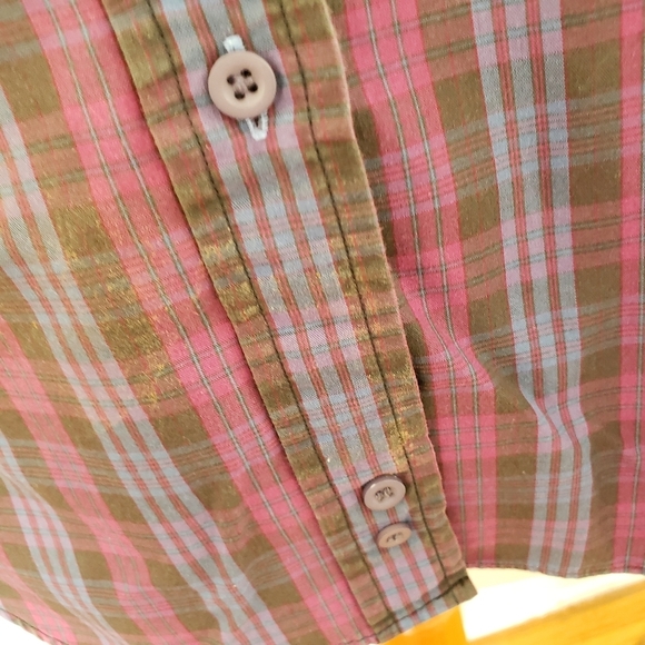 Vintage Plaid Shirt by Diane Von Furstenberg DVF 70s Button Down Size Sm… - Picture 7 of 8
